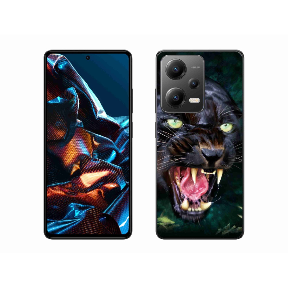 Gélový kryt mmCase na mobil Xiaomi Redmi Note 12 Pro 5G - rozzúrený čierny panter