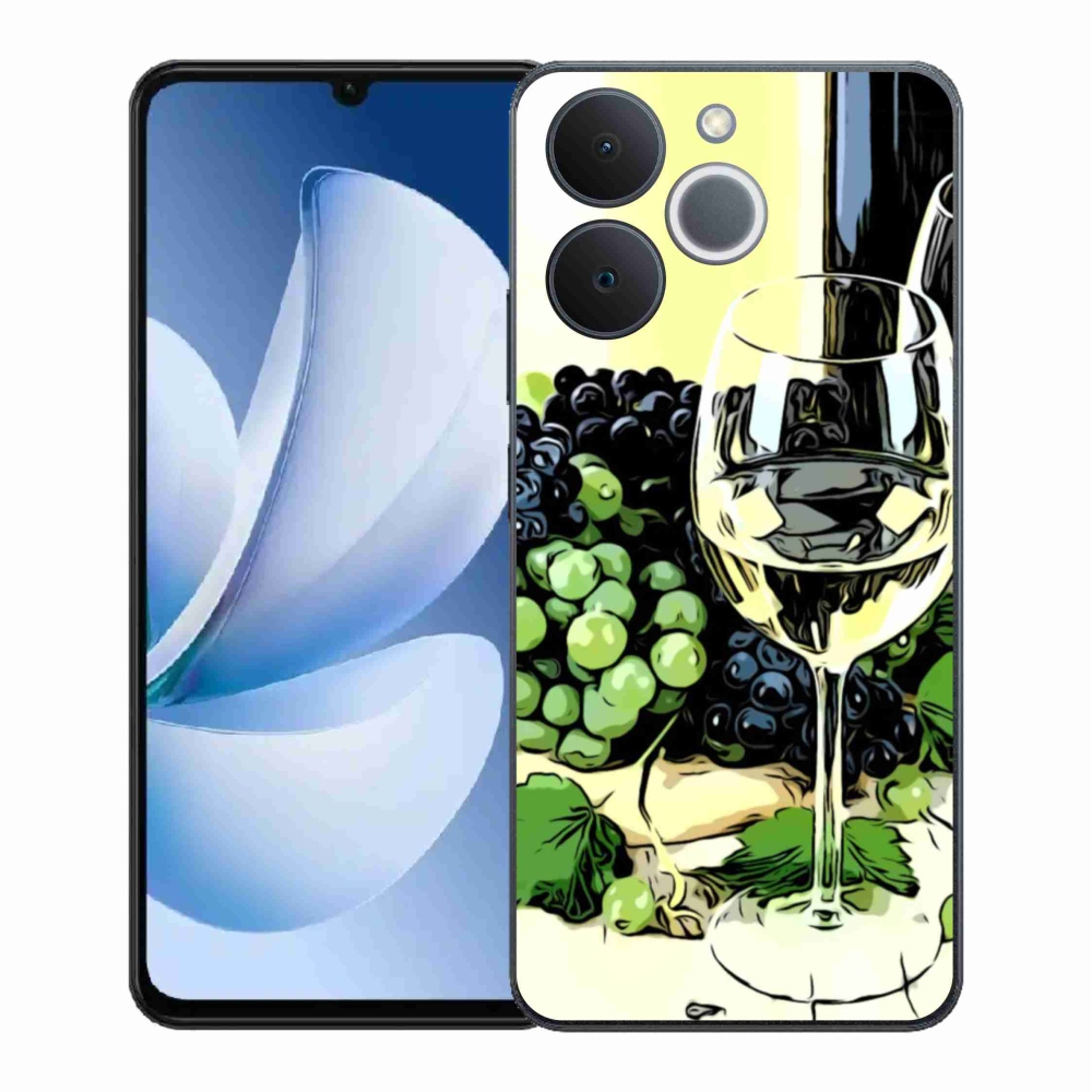 Gélový kryt mmCase na Realme Note 70T - pohár vína