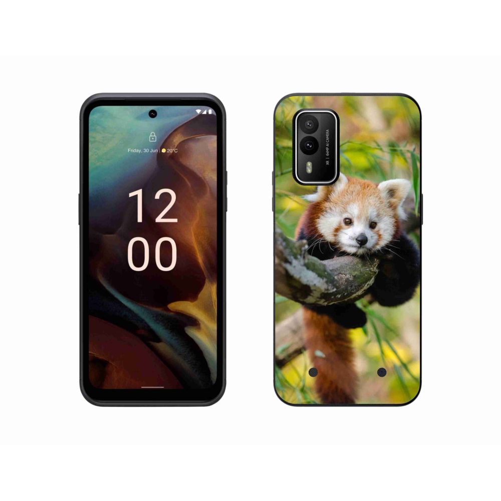 Gélový kryt mmCase na Nokia XR21 - panda červená