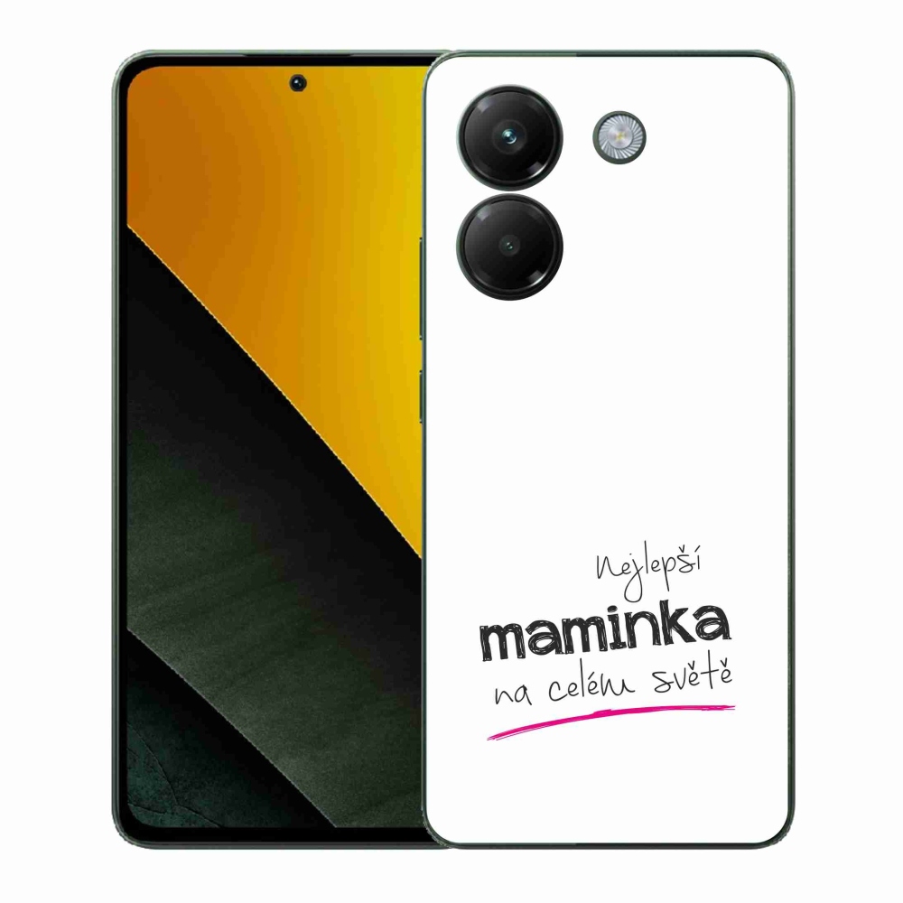 Gélový kryt mmCase na Xiaomi Poco M7 Pro 5G - najlepšia mamička 4 biele pozadie