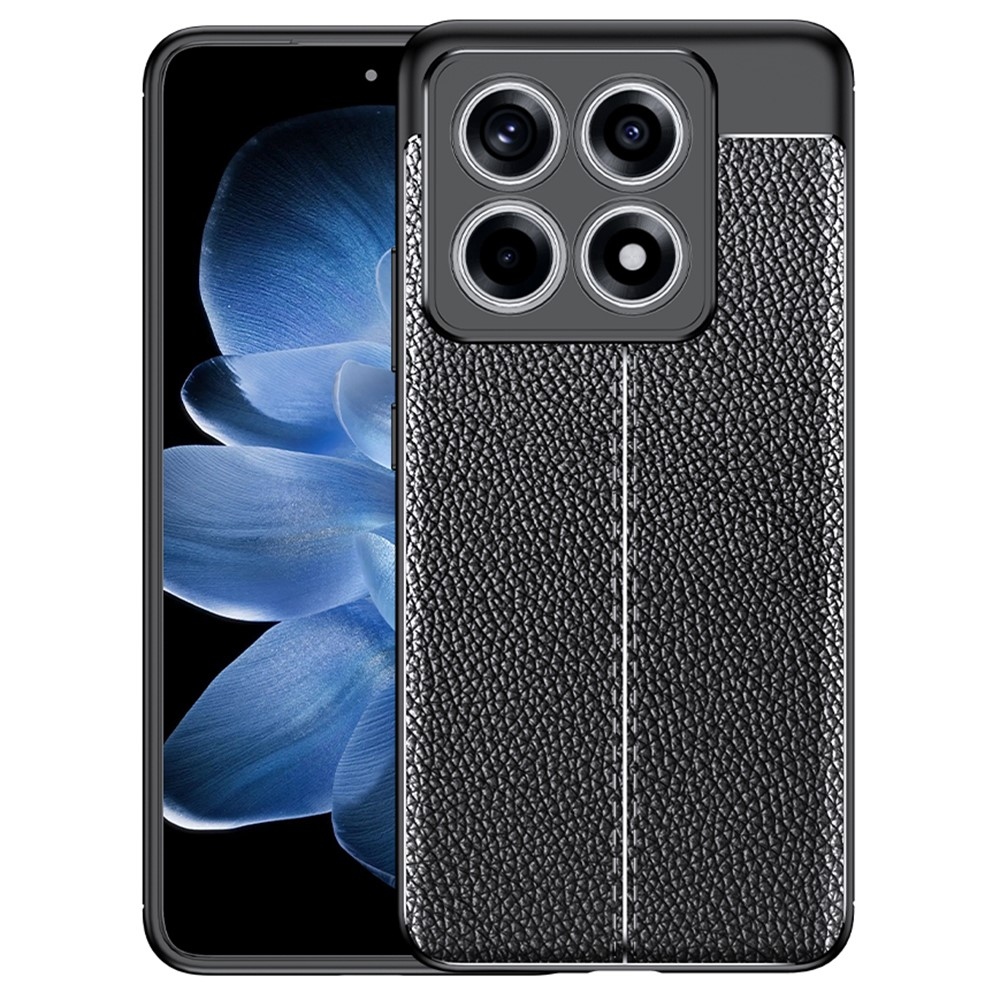 Litchi odolný gélový obal na Xiaomi 14T Pro - čierny