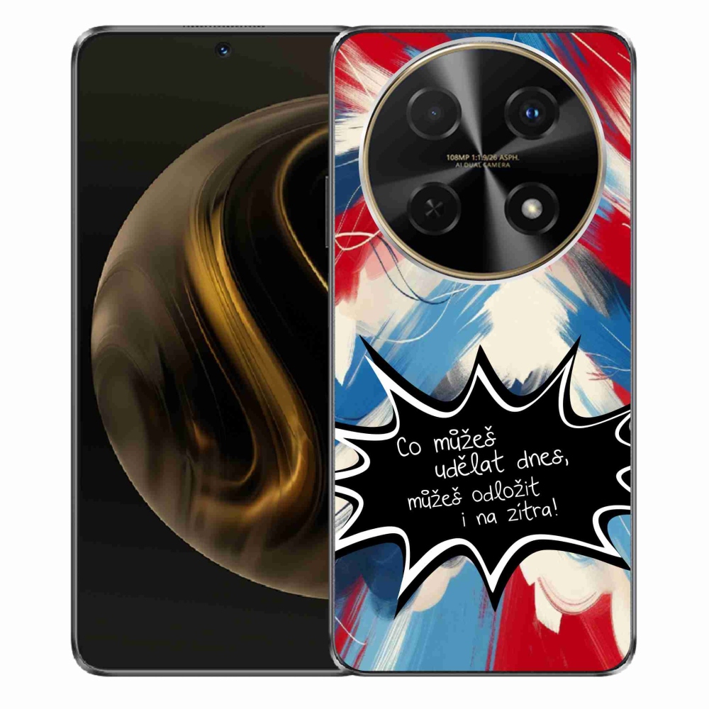 Gélový kryt mmCase na Huawei Nova 12i - vtipný text 9 čierne pozadie