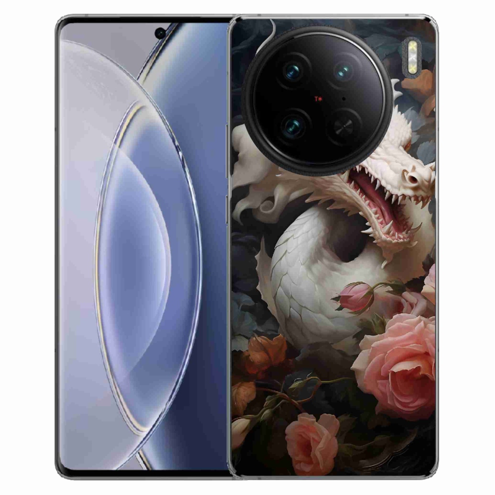 Gélový kryt mmCase na Vivo X90 Pro - biely drak