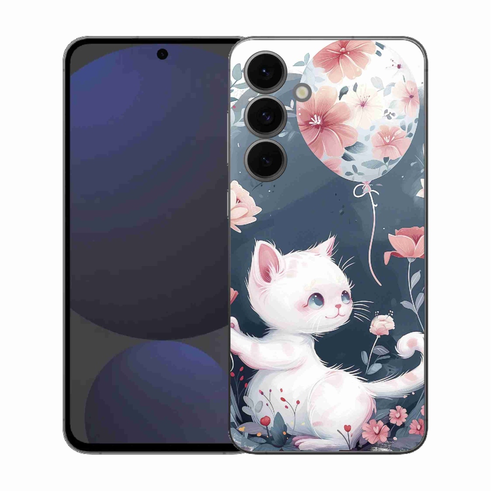 Gélový kryt mmCase na Samsung Galaxy S25 FE - mačiatko s balónikom