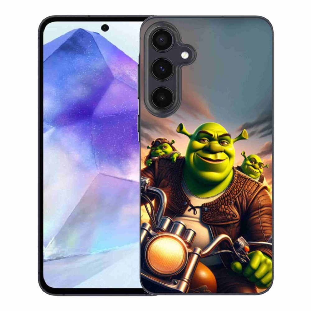 Gélový kryt mmCase na Samsung Galaxy A55 5G - shrek na motorke