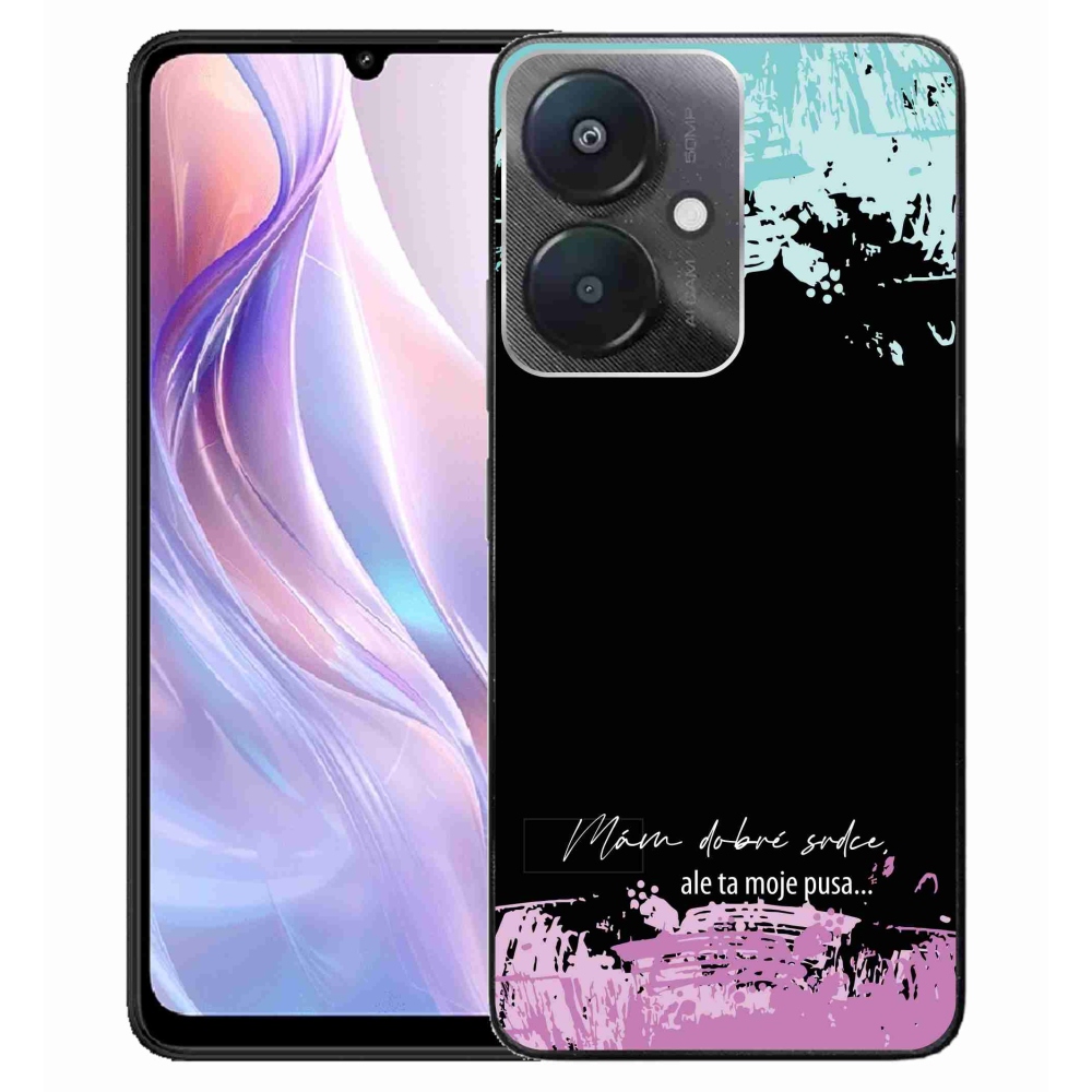 Gélový kryt mmCase na Xiaomi Redmi 13C 5G - vtipný text 3 čierne pozadie
