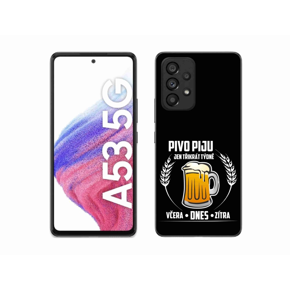 Gélový kryt mmCase na Samsung Galaxy A53 5G - pivný motív čierne pozadie