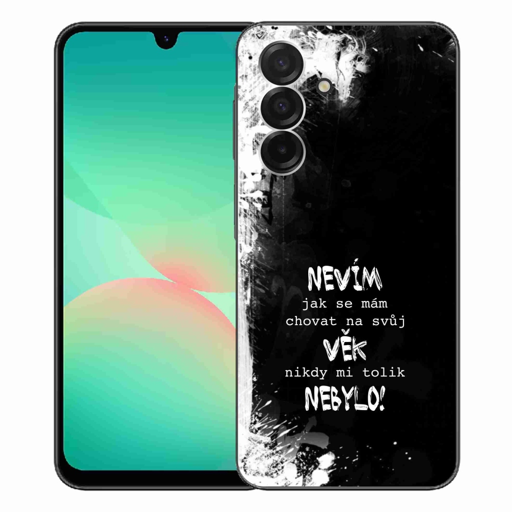 Gélový kryt mmCase na Samsung Galaxy A26 5G - vtipný text 14 čierne pozadie