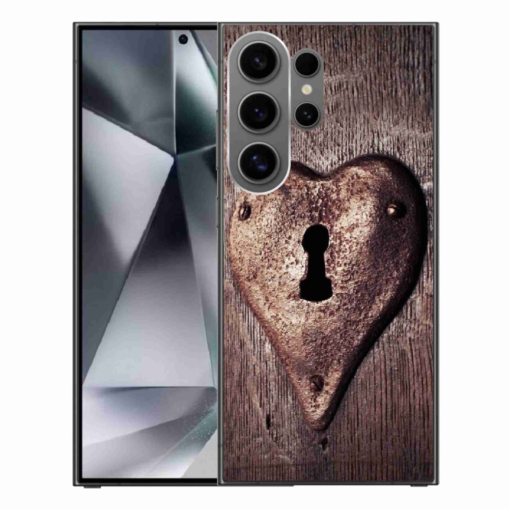Gélový kryt mmCase na Samsung Galaxy S24 Ultra - zámok v tvare srdca
