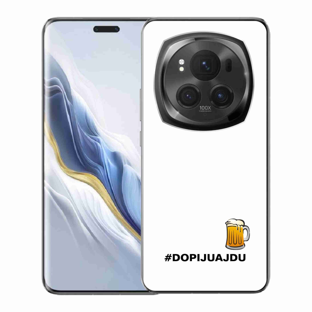 Gélový kryt mmCase na Honor Magic 6 Pro 5G - pivný motív 1 biele pozadie