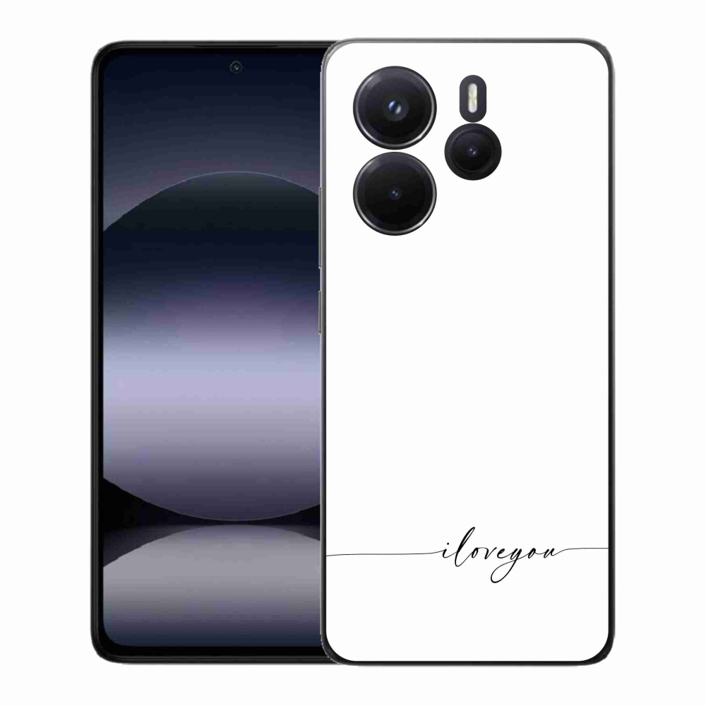 Gélový kryt mmCase na Xiaomi Redmi Note 14 - I love you biele pozadie