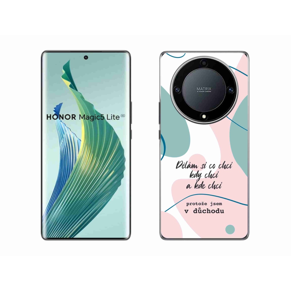 Gélový kryt mmCase na Honor Magic 5 Lite 5G - vtipný text 10 biele pozadie