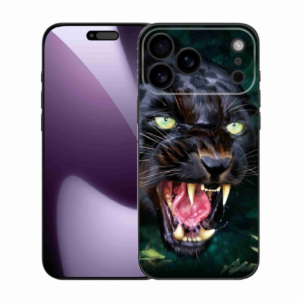 Gélový kryt mmCase na iPhone 17 Pro Max - rozzúrený čierny panter