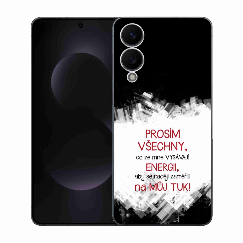 Gélový kryt mmCase na Samsung Galaxy S25 Edge - vtipný text 1 červený