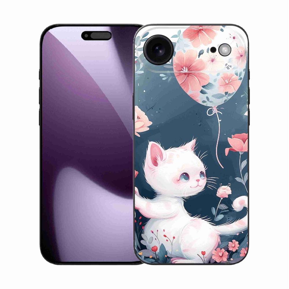 Gélový kryt mmCase na iPhone 17 Air - mačiatko s balónikom
