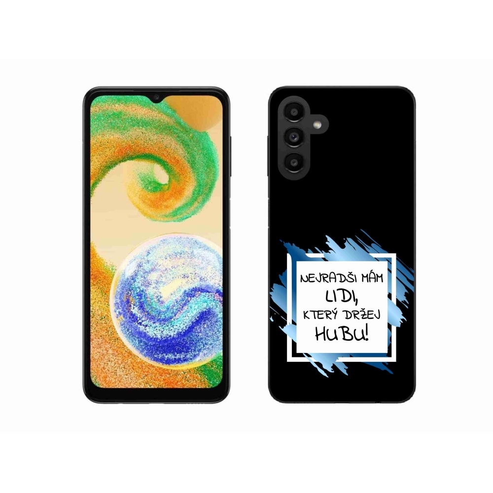 Gélový kryt mmCase na Samsung Galaxy A04s (164.7x76.7x9.1mm) - vtipný text 7 bieločierne pozadie