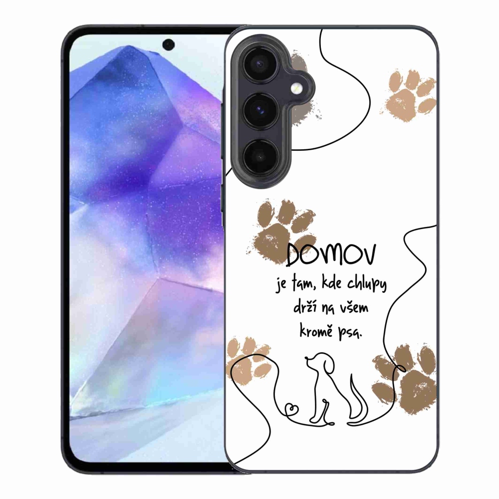 Gélový kryt mmCase na Samsung Galaxy A55 5G - psí motív biele pozadie
