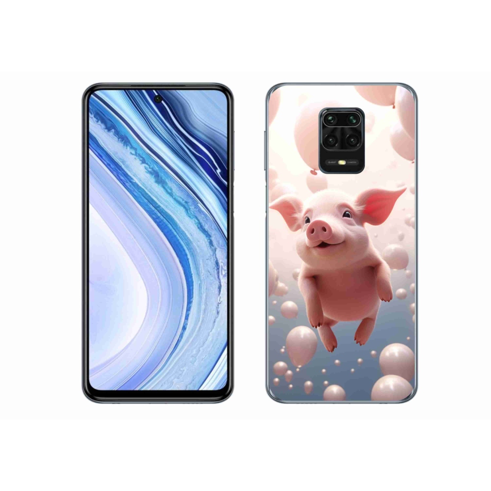 Gélový kryt mmCase na Xiaomi Redmi Note 9 Pro - prasiatko s balónikmi