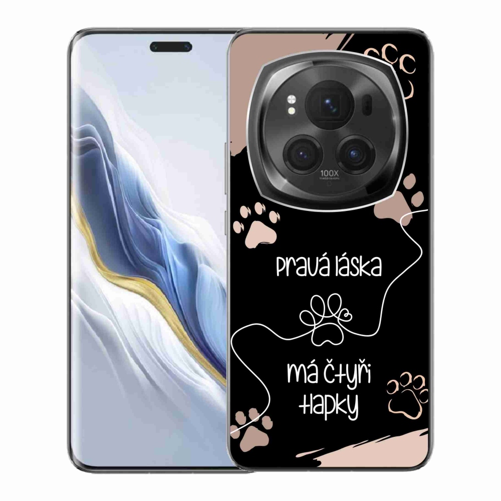 Gélový kryt mmCase na Honor Magic 6 Pro 5G - psí motív 1 čierne pozadie