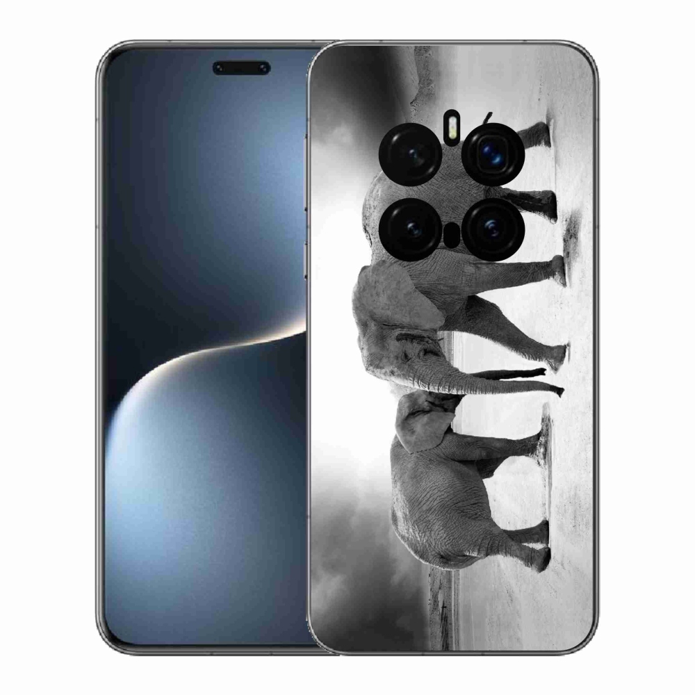 Gélový kryt mmCase na Honor Magic 7 Pro 5G - čiernobieli slony