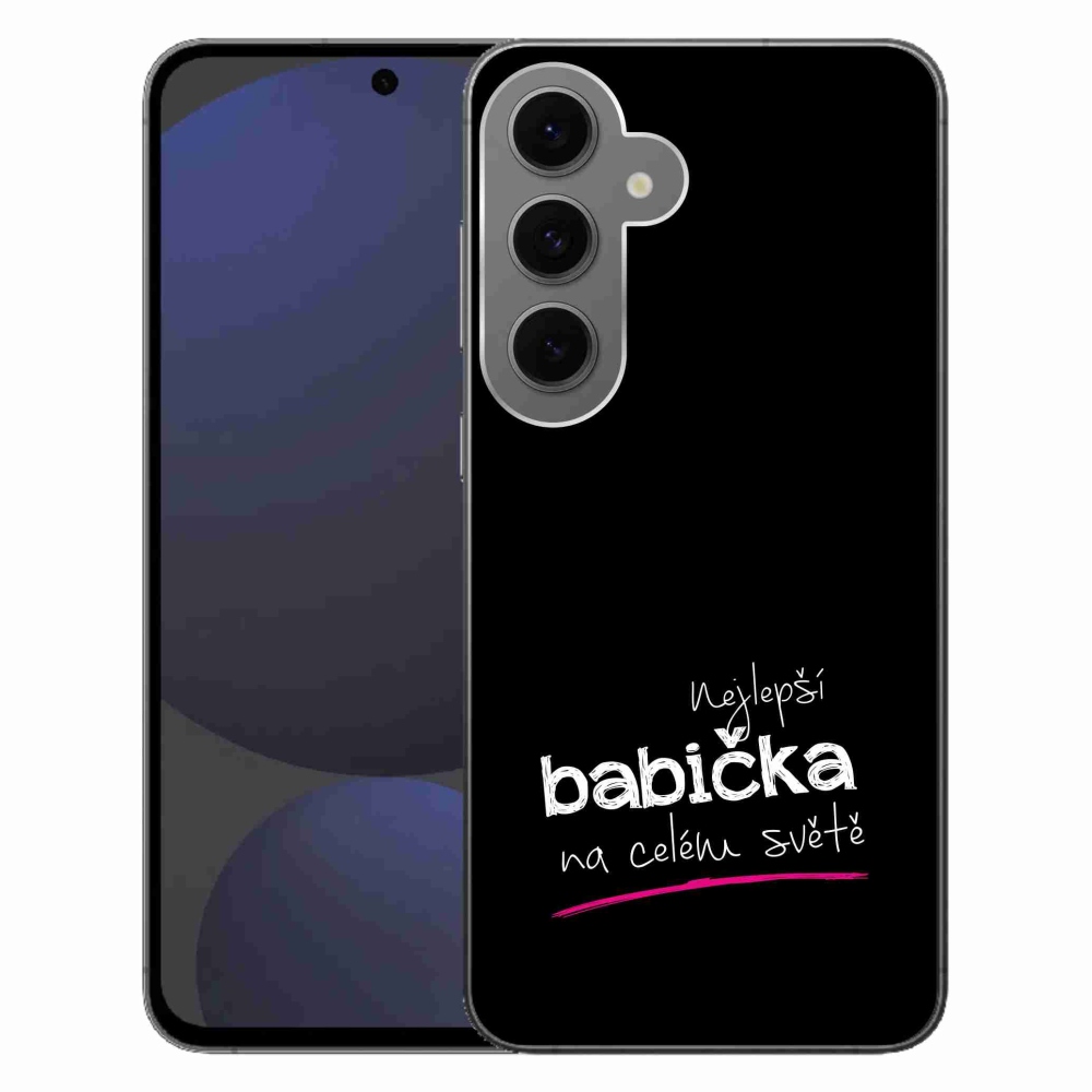 Gélový kryt mmCase na Samsung Galaxy S24 FE - najlepšia babička 4 čierne pozadie
