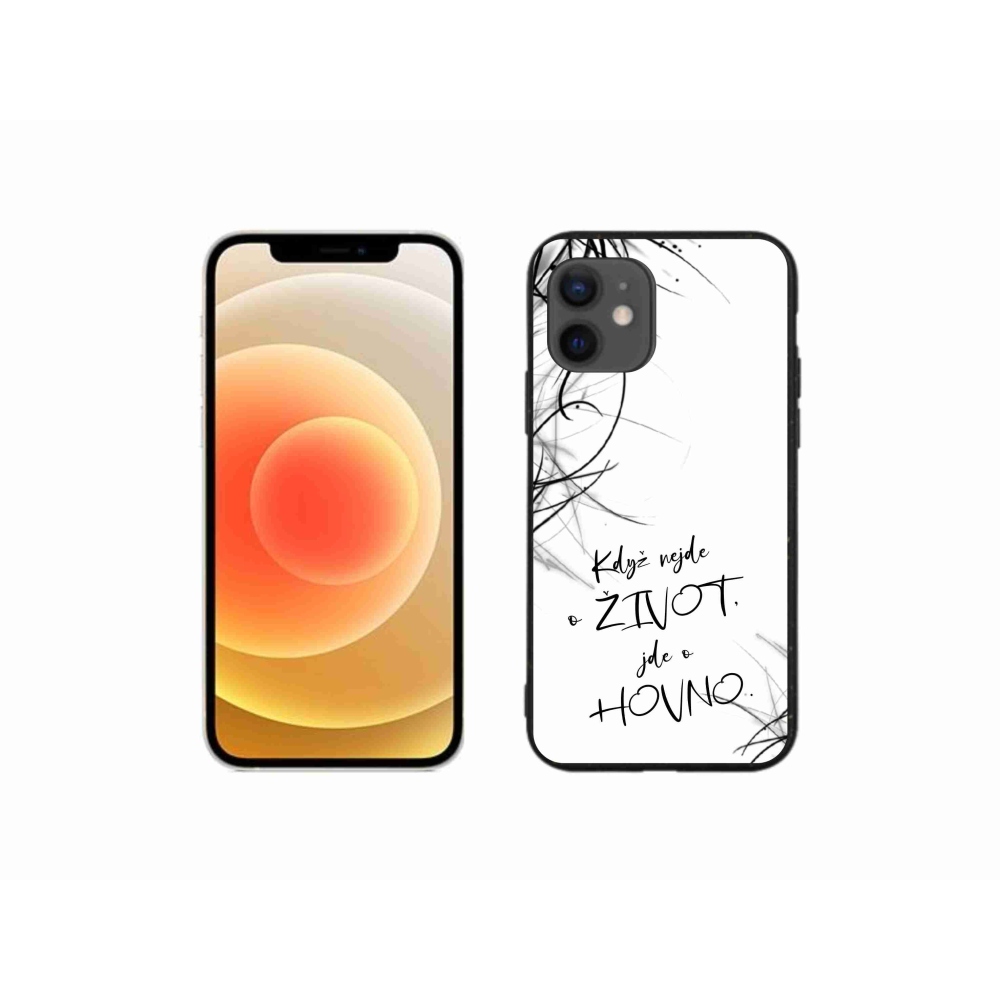 Gélový kryt mmCase na iPhone 12 mini - vtipný text 16 biele pozadie
