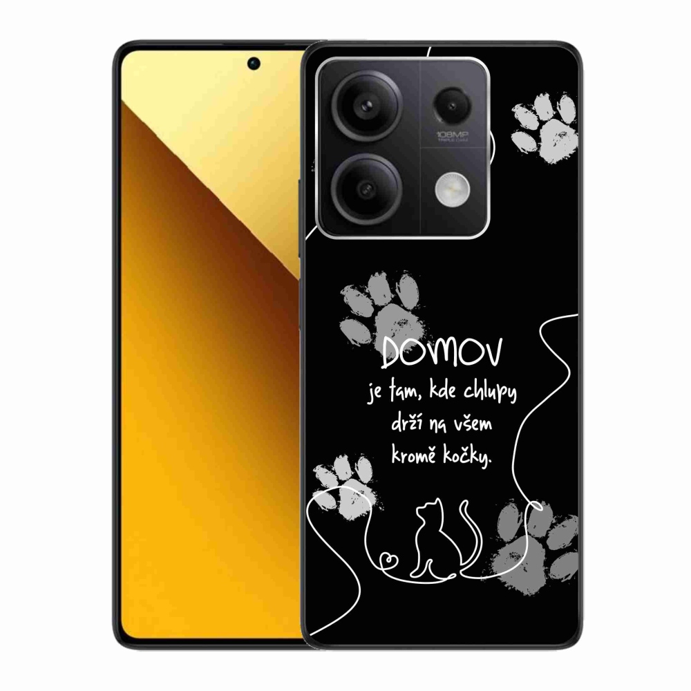 Gélový kryt mmCase na Xiaomi Redmi Note 13 5G - mačacie motív čierne pozadie