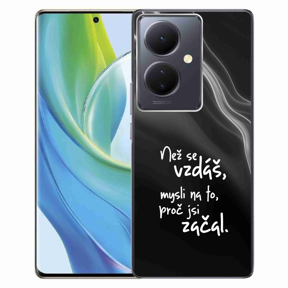 Gélový kryt mmCase na Vivo V29 Lite 5G - citát 2 čierne pozadie