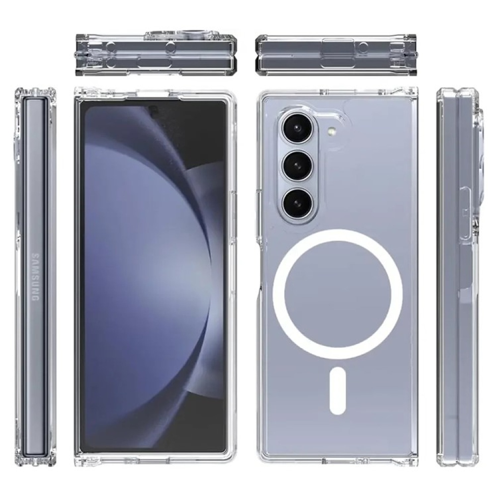 Clear gélový kryt s pevným chrbtom a MagSafe na Samsung Galaxy Z Fold7 5G