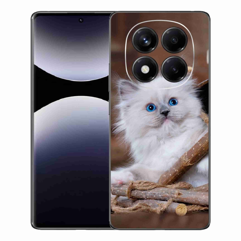 Gélový kryt mmCase na Xiaomi Redmi Note 14 Pro - biele mačiatko