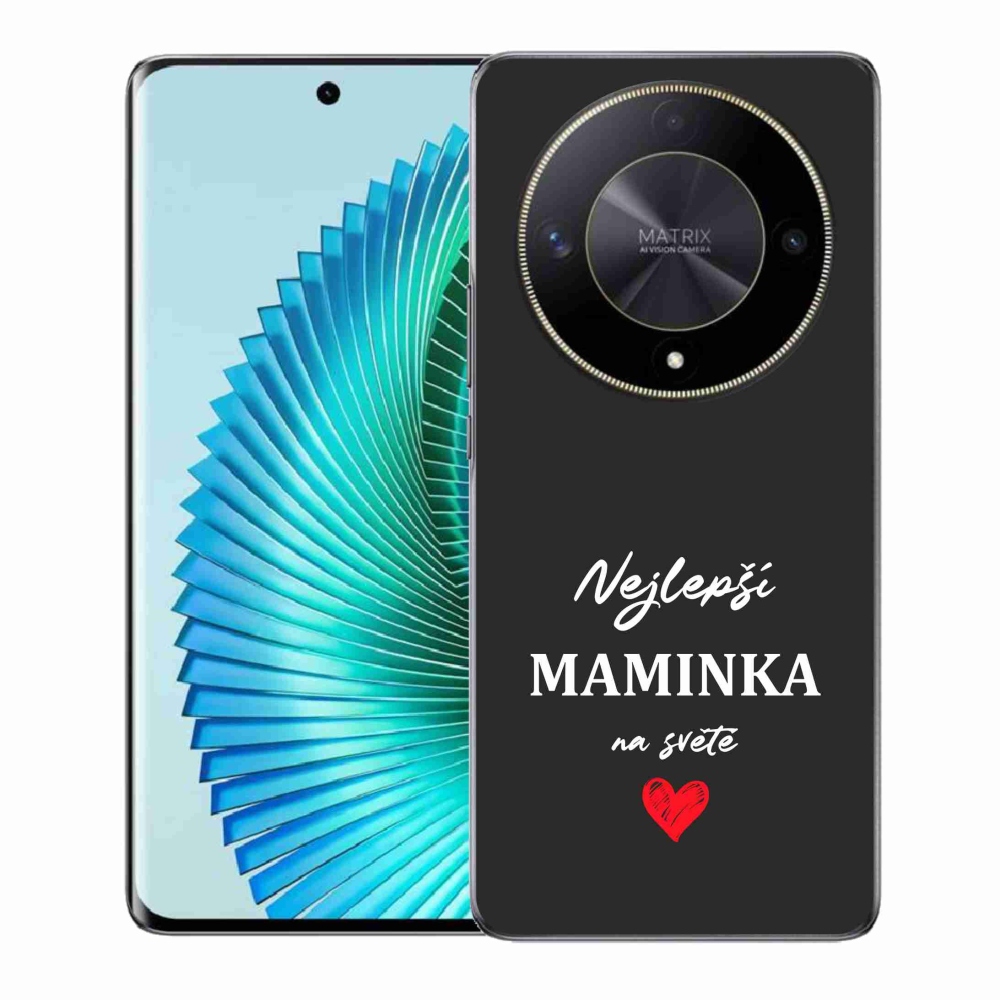 Gélový kryt mmCase na Honor Magic 6 Lite 5G - najlepšia mamička 1 čierne pozadie