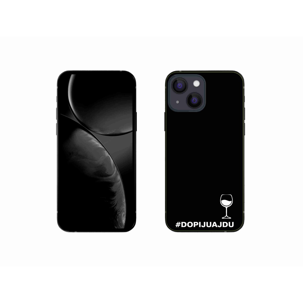 Gélový kryt mmCase na iPhone 13 mini 5.4 - vínny motív čierne pozadie