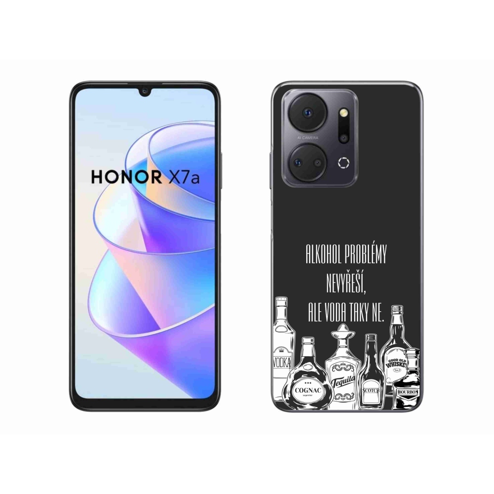 Gélový kryt mmCase na Honor X7a - vtipný text čierne pozadie