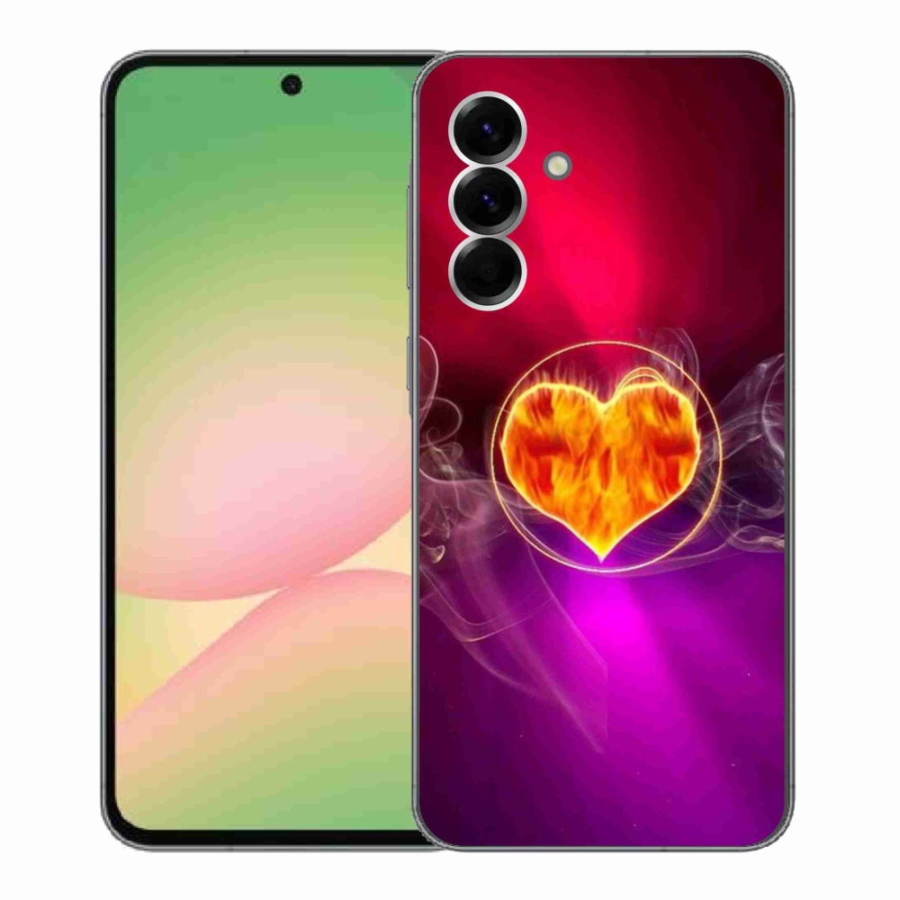Gélový kryt mmCase na Samsung Galaxy A56 5G - ohnivé srdce