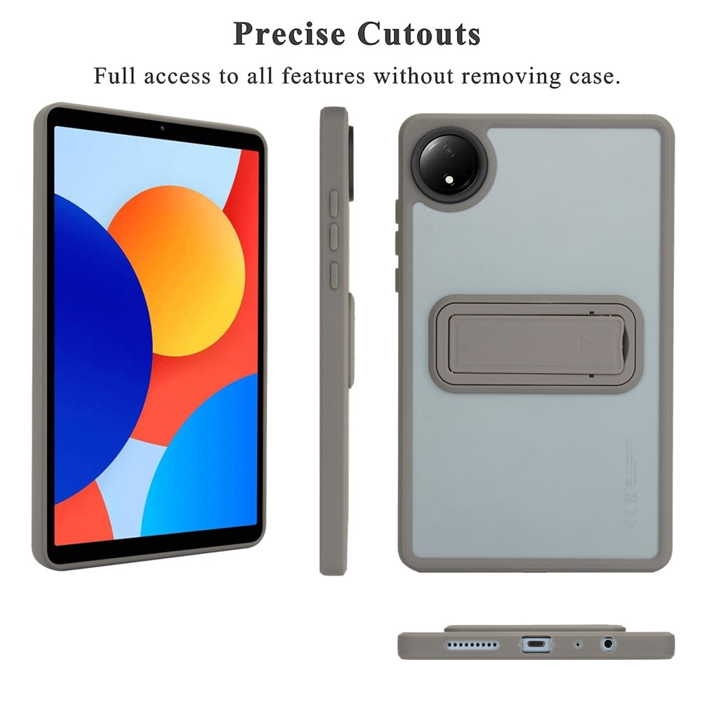 Skiny gélový obal s pevným chrbtom a výklopným stojanom na Xiaomi Redmi Pad SE 8.7 - šedý