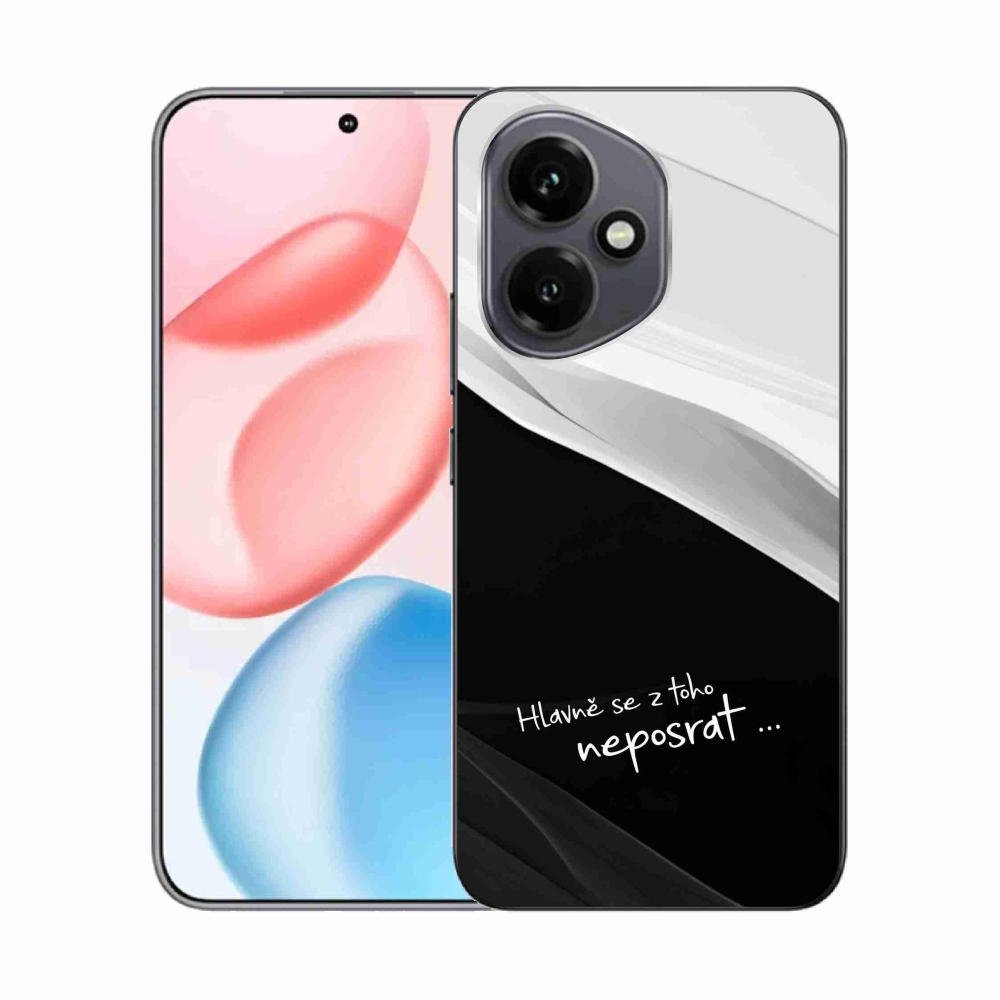 Gélový kryt mmCase na Honor 400 - vtipný text 13 čiernobiele pozadie