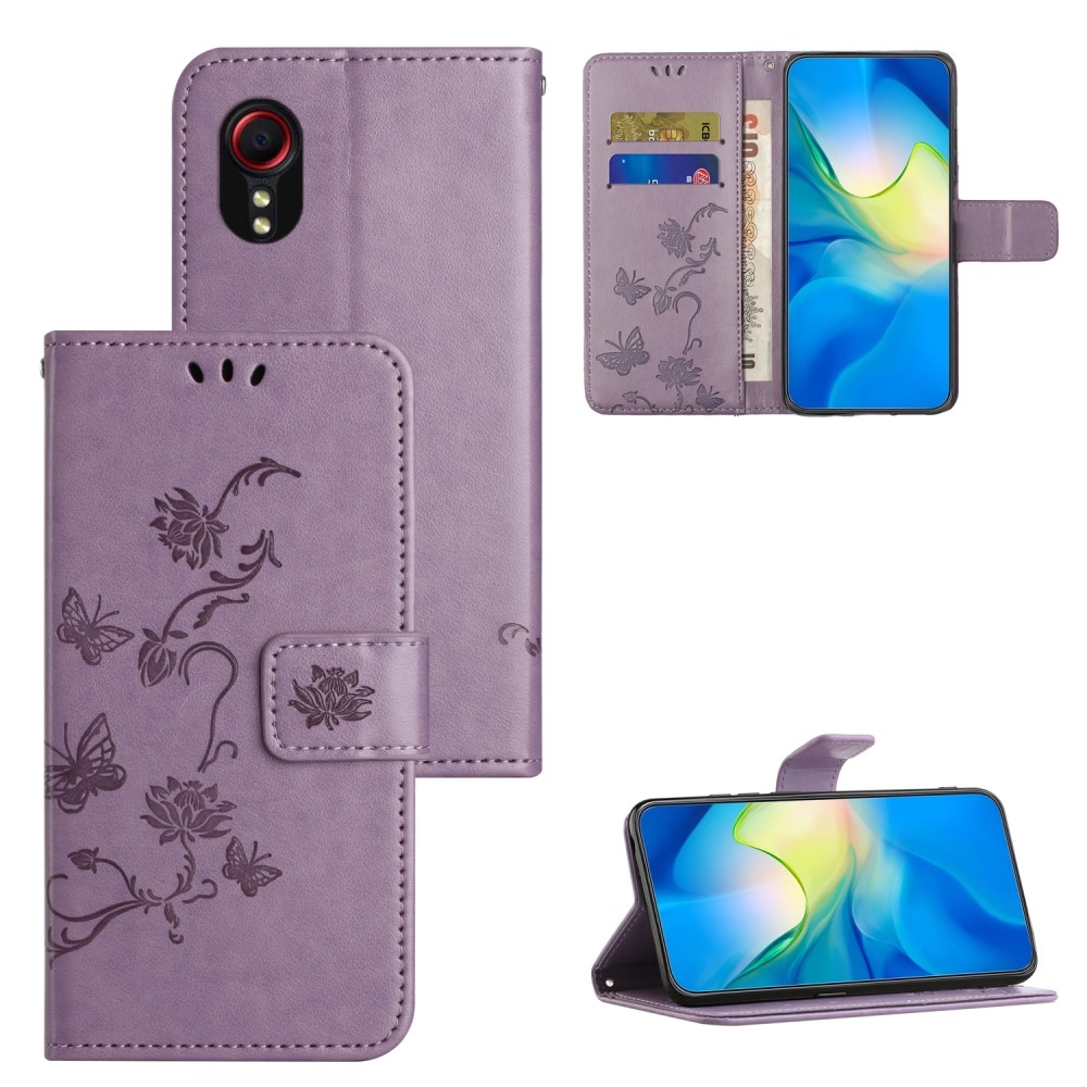 Flower knižkové púzdro na Samsung Galaxy Xcover 7 - svetlofialové