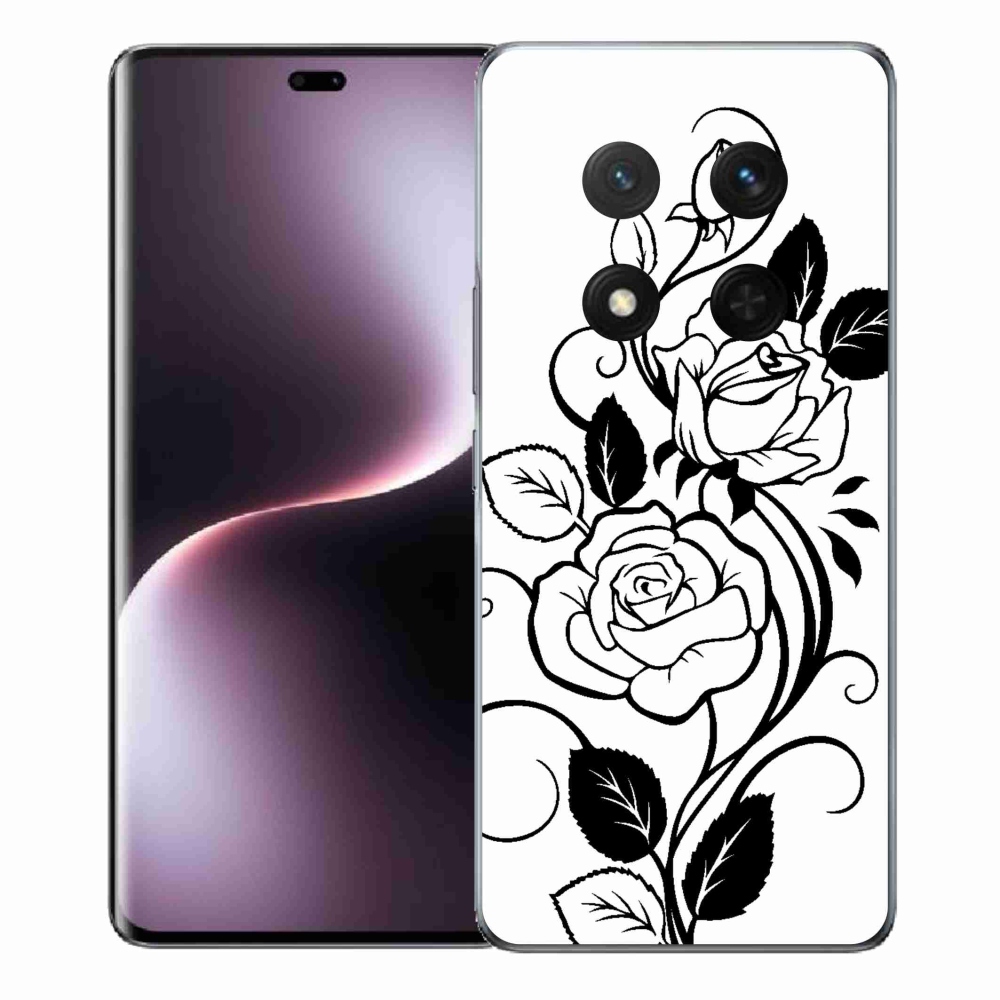 Gélový kryt mmCase na Honor Magic 7 Lite 5G - čiernobiela ruža