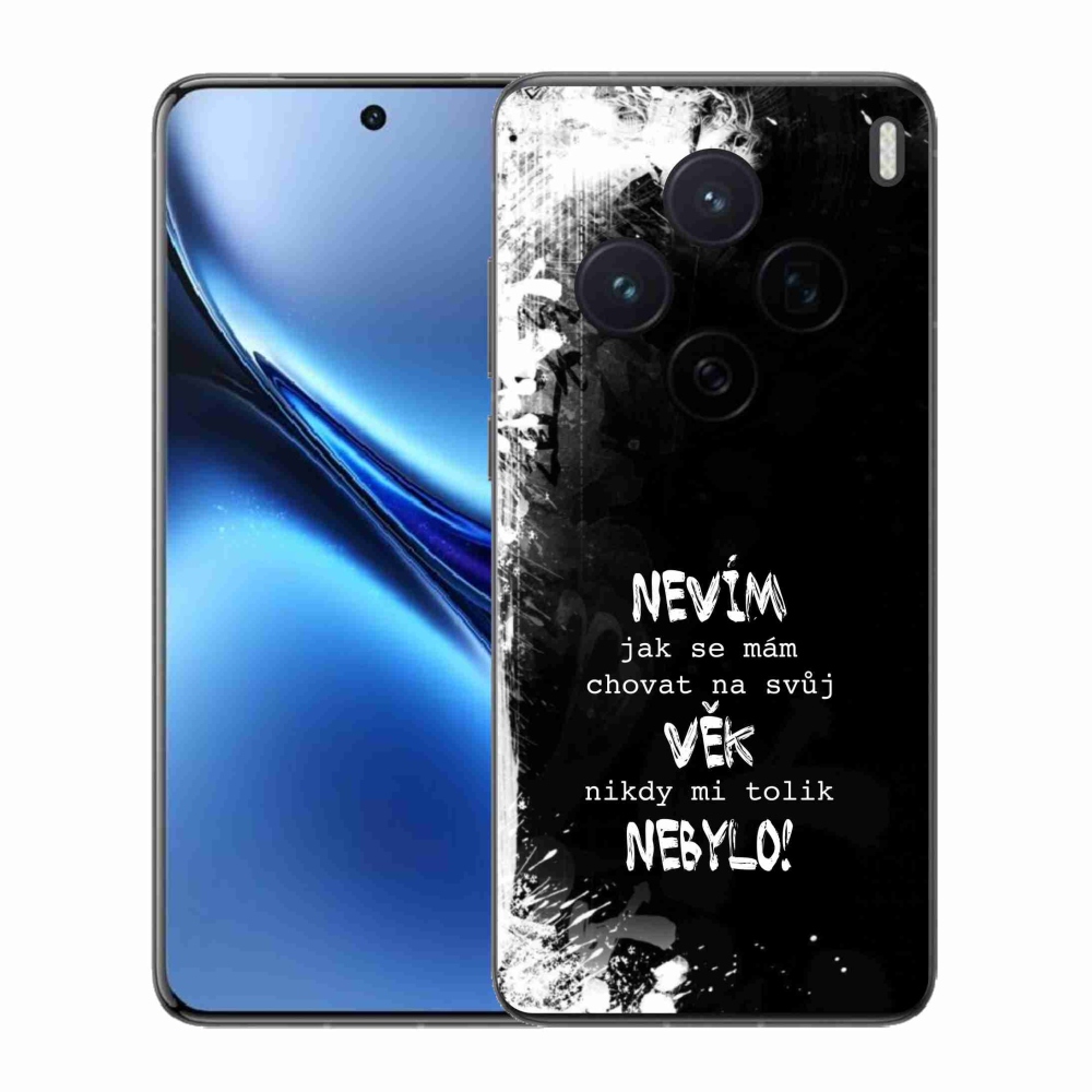 Gélový kryt mmCase na Vivo X200 5G - vtipný text 14 čierne pozadie