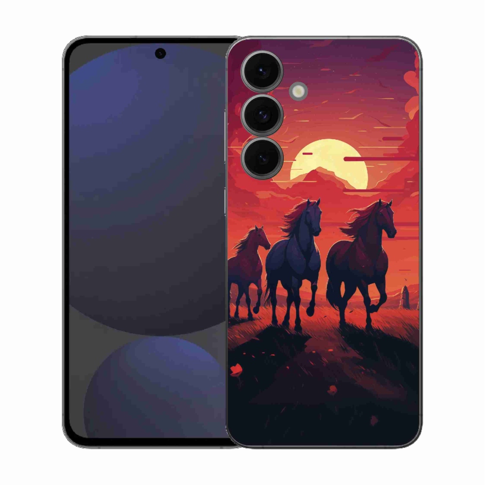 Gélový kryt mmCase na Samsung Galaxy S25 FE - kone a západ slnka