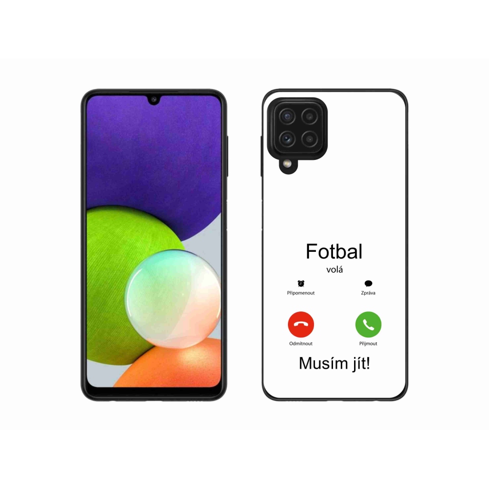 Gélový kryt mmCase na Samsung Galaxy A22 4G - futbal volá biele pozadie