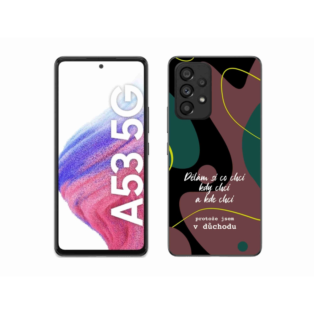 Gélový kryt mmCase na Samsung Galaxy A53 5G - vtipný text 10 čierne pozadie