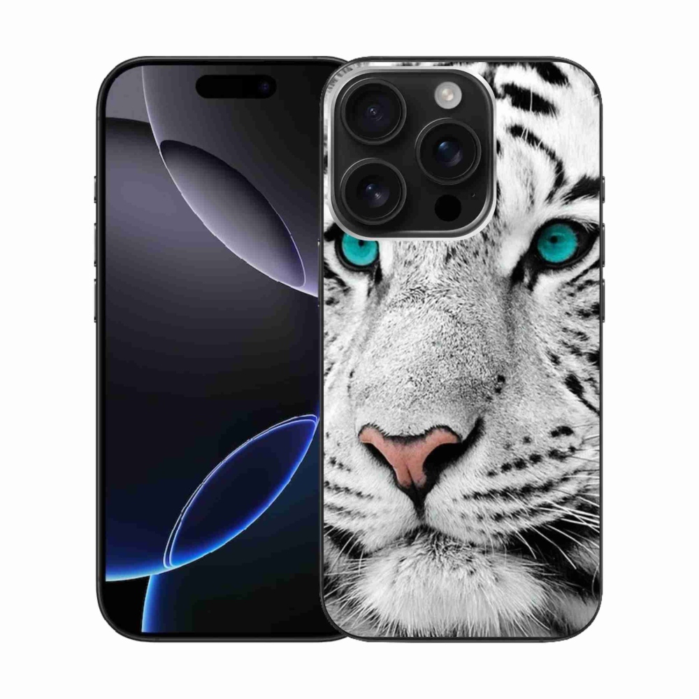 Gélový kryt mmCase na iPhone 16 Pro - biely tiger