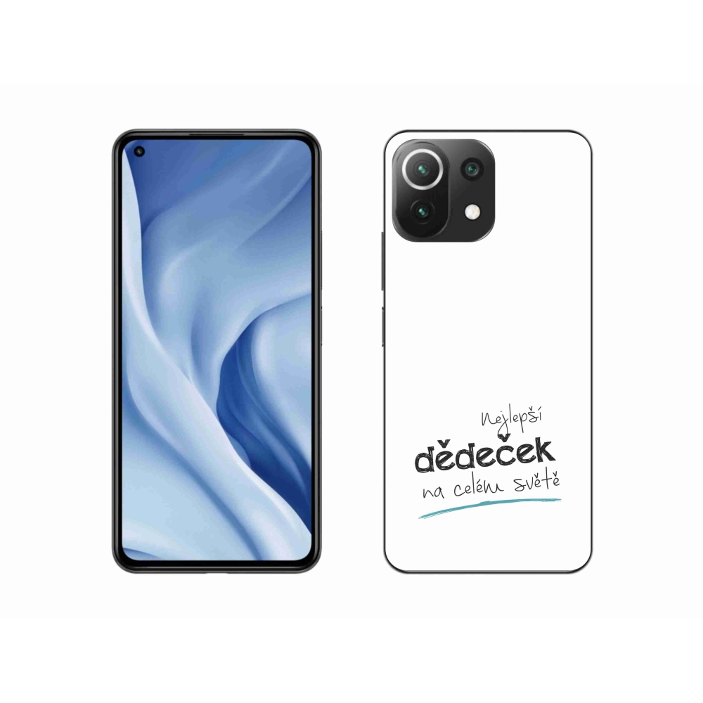 Gélový kryt mmCase na Xiaomi Mi 11 Lite 4G/5G - najlepší starý otec 3 biele pozadie