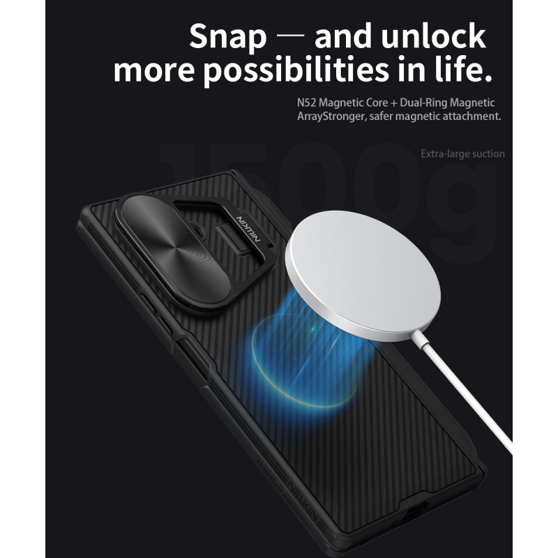 Nillkin CamShield Prop Zadný kryt s magnetickým otvorom na pero pre Samsung Galaxy Z Fold 7 Black