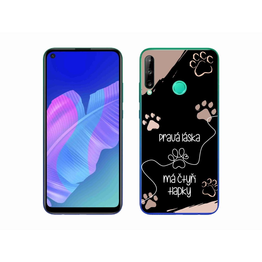 Gélový kryt mmCase na Huawei P40 Lite E - psí motív 1 čierne pozadie
