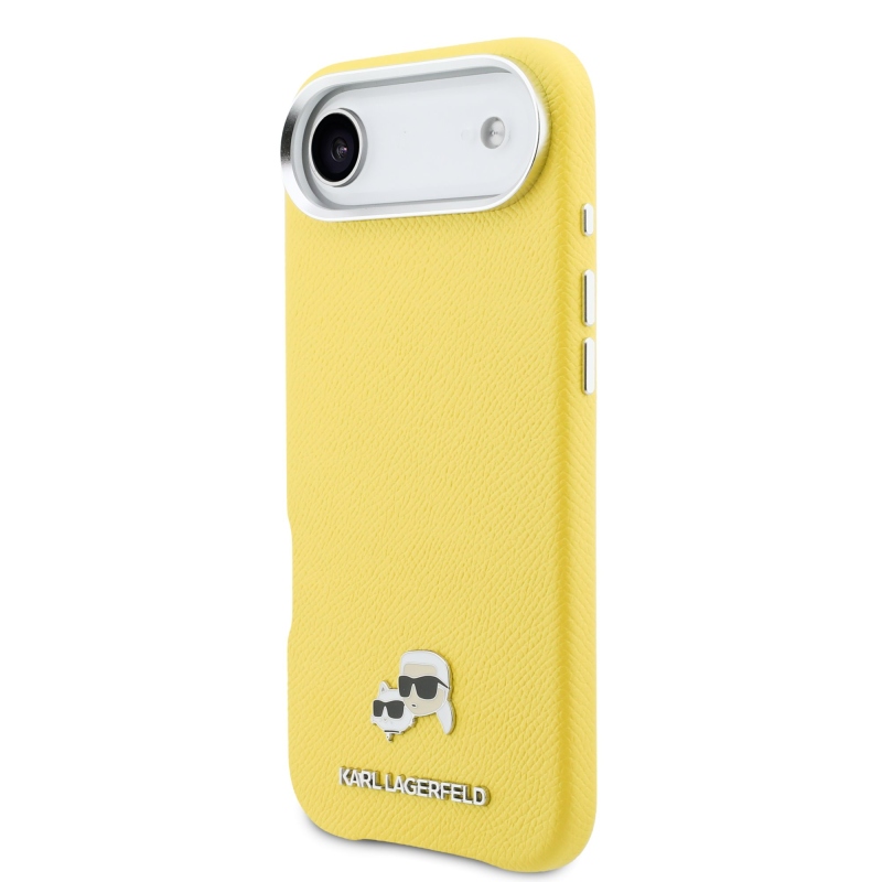 Karl Lagerfeld PU Karl and Choupette Heads Pins MagSafe zadný kryt pre iPhone Air Yellow