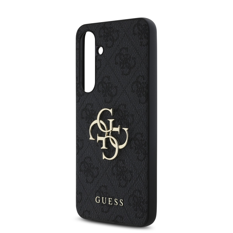 Guess PU 4G Metal Logo Zadní Kryt pre Samsung Galaxy S24 FE Grey