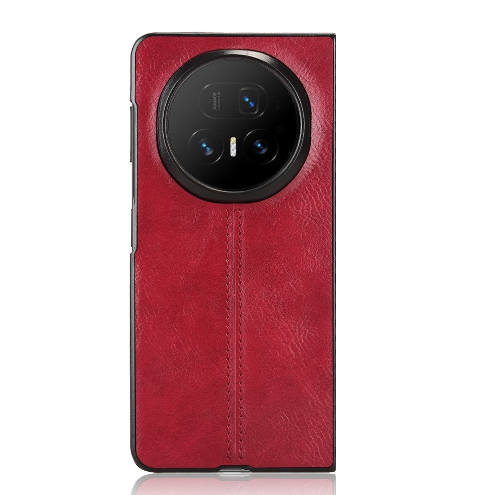 Stitchi plastový obal potiahnutý umelou kožou na mobil Honor Magic V5 - červený