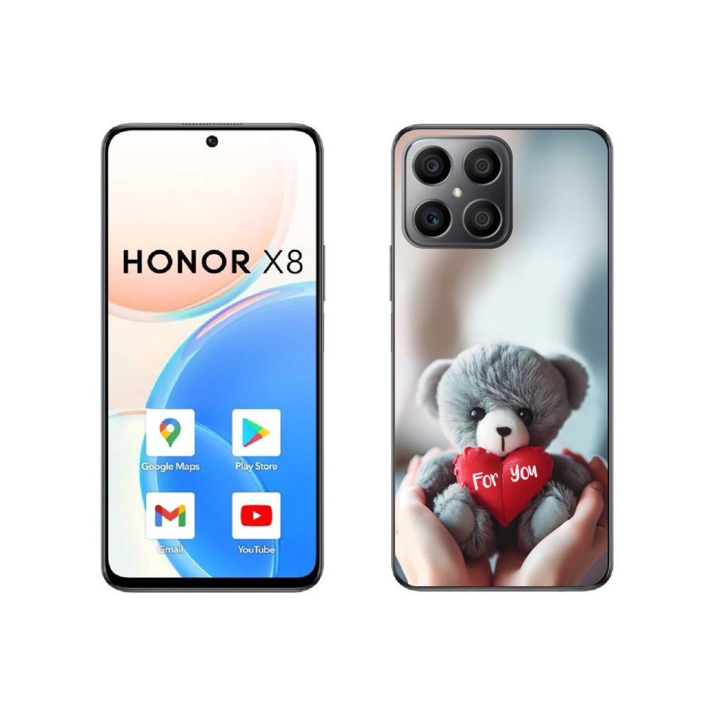 Gélový kryt mmCase na Honor X8 4G - medvedík pre zamilovaných